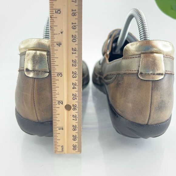 Naot Women Kirei Mary Jane Shoe Size 41 10 Flat Brown Gold Metallic Cork Insole - Picture 8 of 13